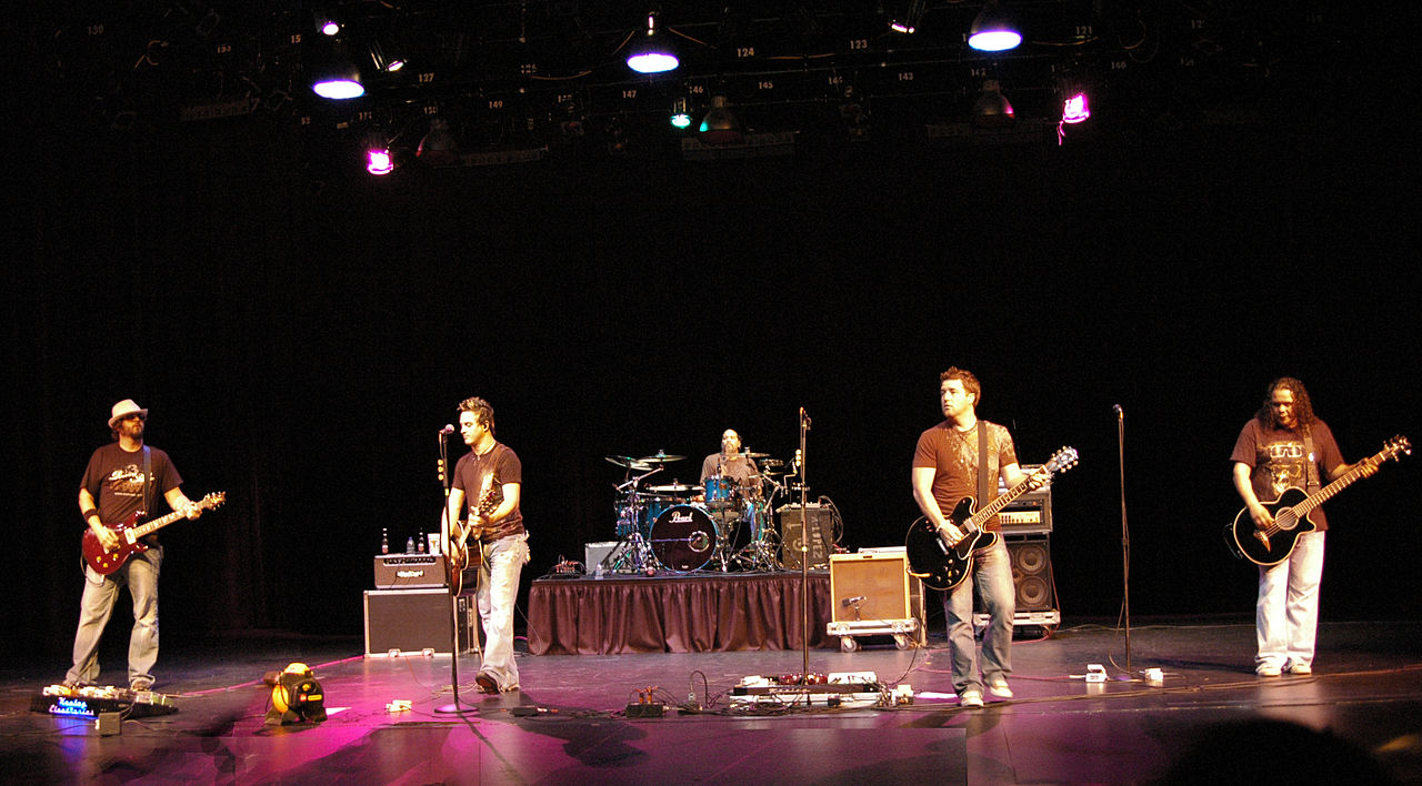 Rock band during a soundcheck