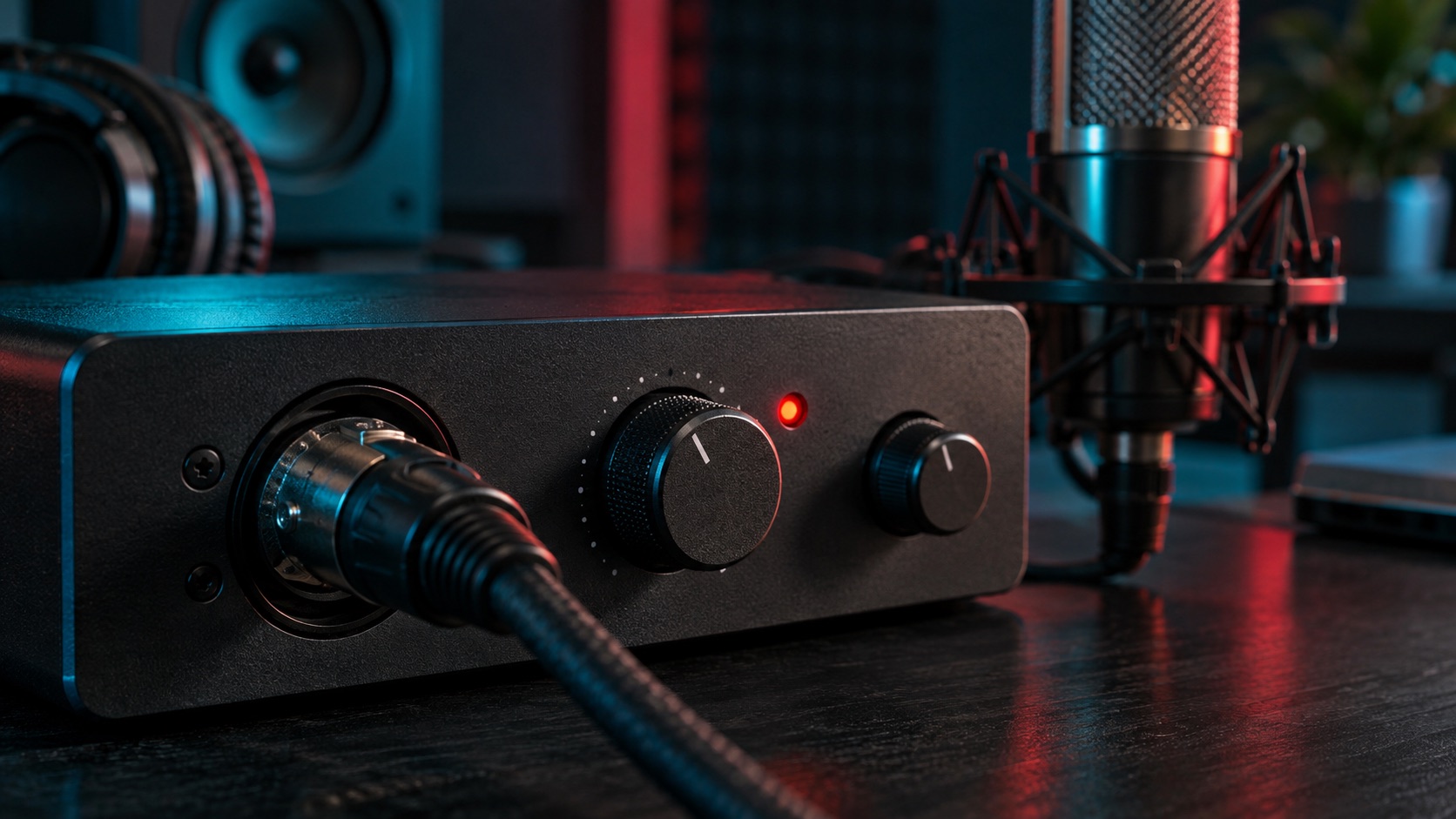 AI-generated illustration of a red clipping indicator on a vocal recording interface