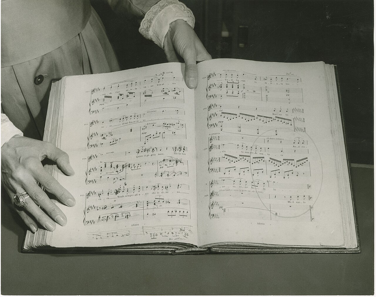 Handwritten musical manuscript with revisions
